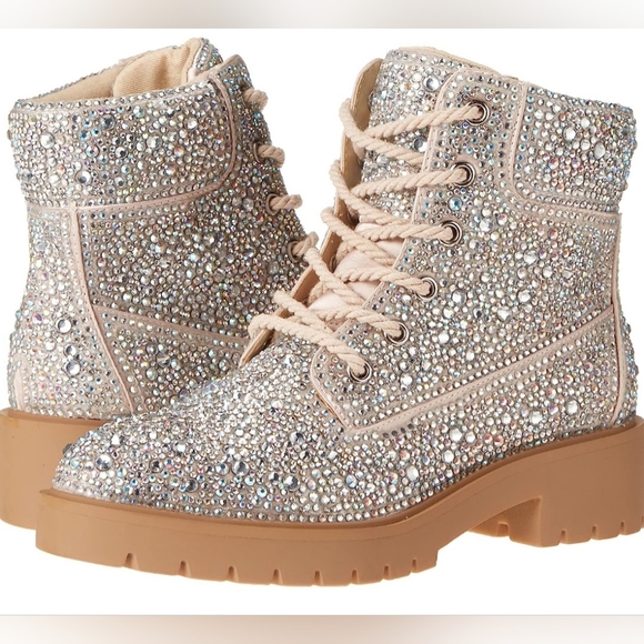 Betsey Johnson Shoes - Betsey Johnson Rhinestone Hudson boots 8.5